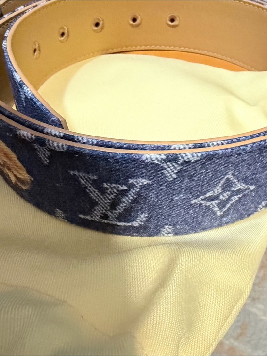 Fashion Blue Monogram Denim and Floral Belt main image 4